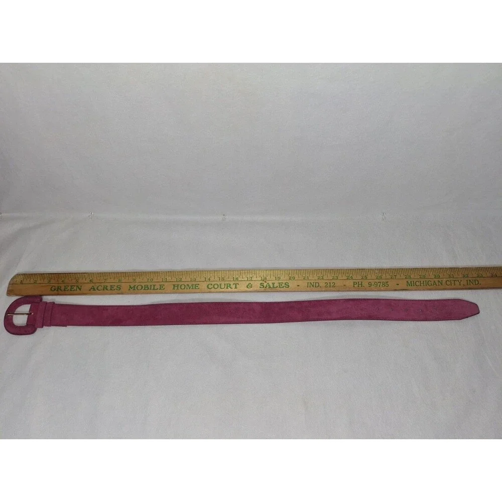 Vintage Women's Honors Accessories Genuine Suede Belt Small 80s 90s Hot Pink